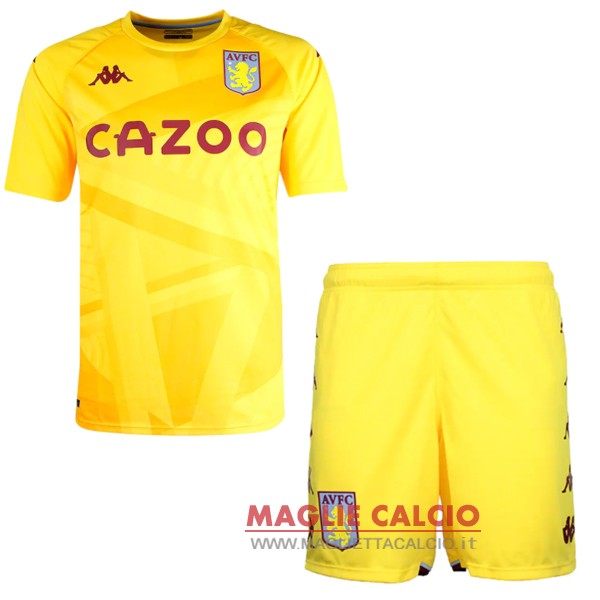 nuova maglietta portiere aston villa set completo bambino 2021-2022 giallo