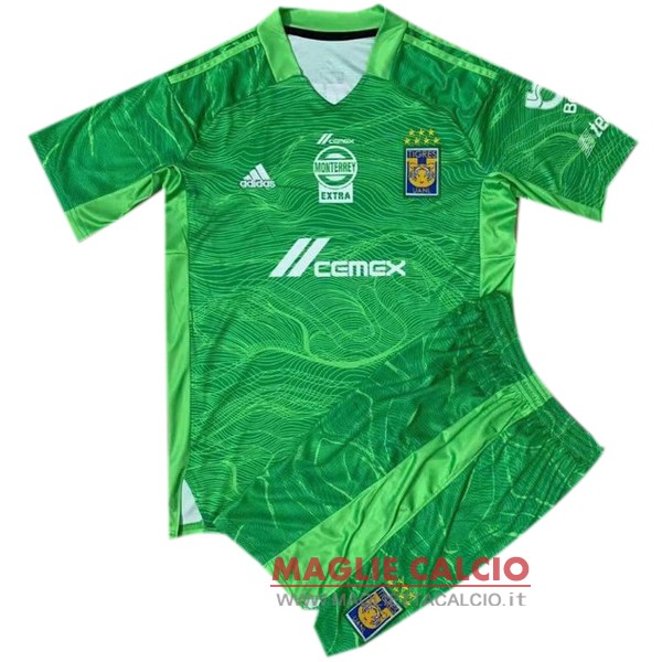 nuova maglietta set completo portiere tigres bambino 2021-2022 verde