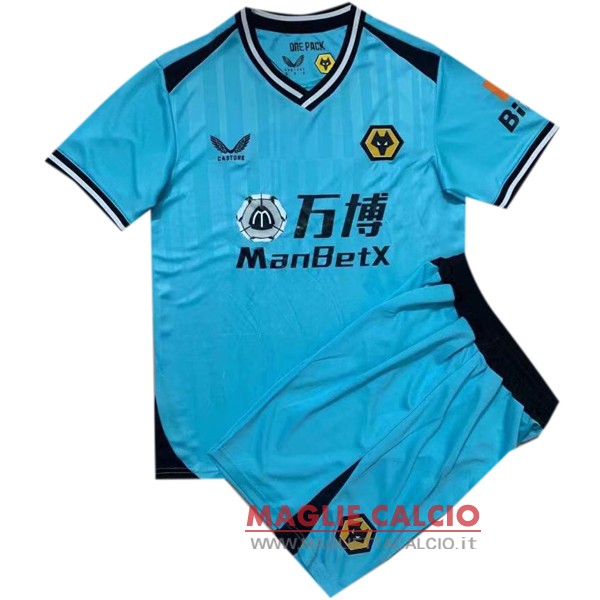 nuova portiere divisione magliette wolves set completo uomo 2021-2022 blu