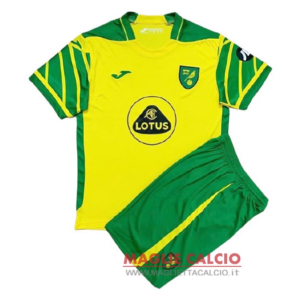 nuova prima magliette Norwich City set completo bambino 2021-2022