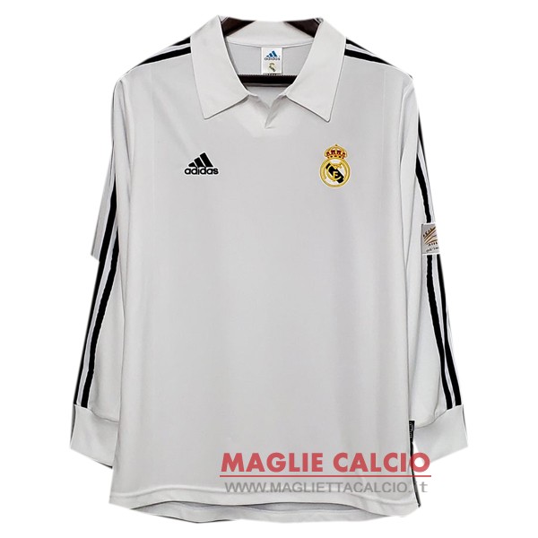 nuova prima divisione magliette manica lunga real madrid retro 2001-2002