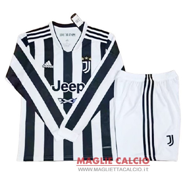 prima magliette manica lunga juventus set completo bambino 2021-2022