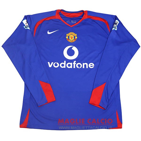 nuova seconda magliette manica lunga manchester united retro 2005-2006
