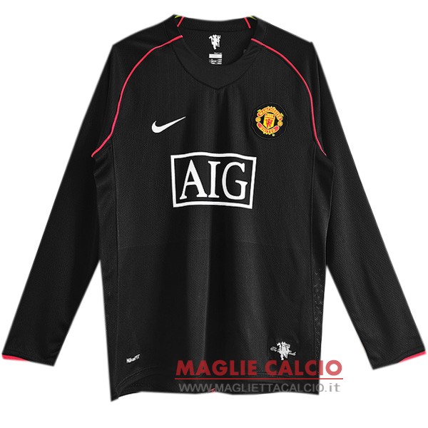 nuova seconda magliette manica lunga manchester united retro 2007-2008