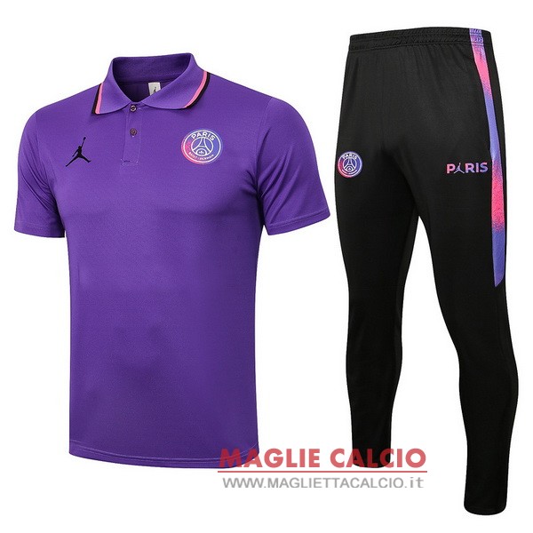 polo set completo maglia paris saint germain 2021-2022 I purpureo nero