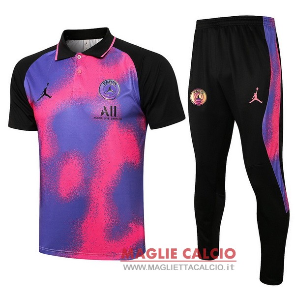 polo set completo maglia paris saint germain 2021-2022 I purpureo nero