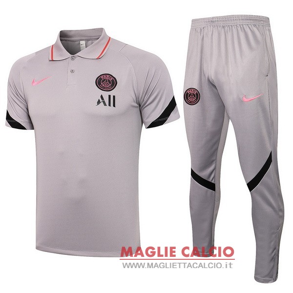 polo set completo maglia paris saint germain 2021-2022 grigio