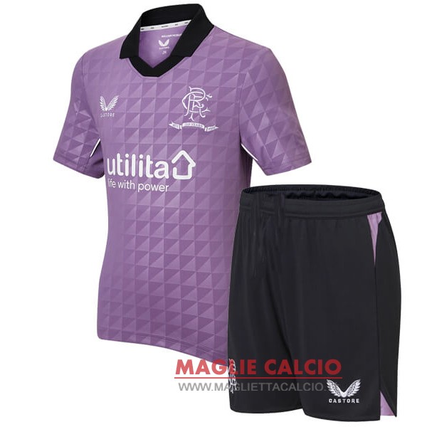 nuova terza maglietta rangers set completo bambino 2021-2022