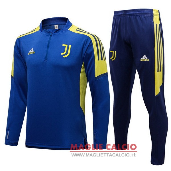 nuova juventus set completo blu giallo giacca 2021-2022