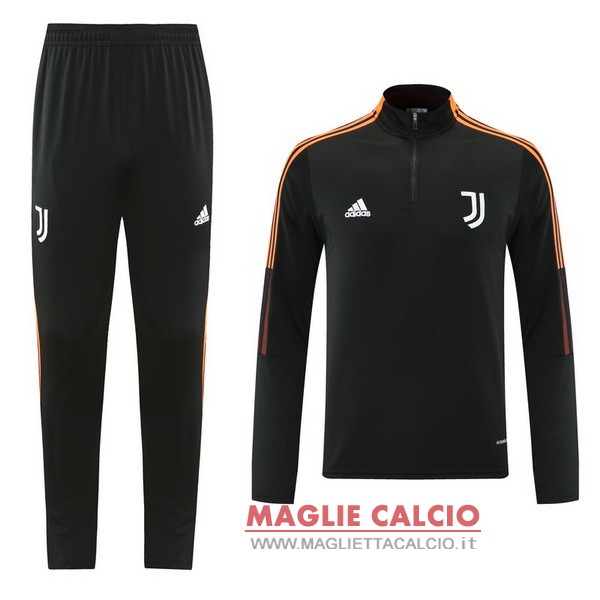 nuova juventus set completo nero arancione giacca 2021-2022