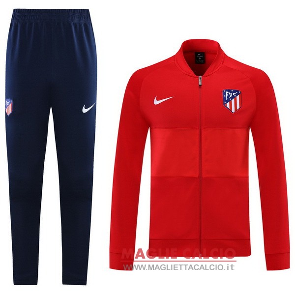 nuova atletico madrid insieme completo nero rosso giacca 2021-2022