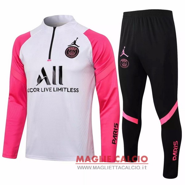 nuova paris saint germain insieme completo rosa bianco nero bambino giacca 2021-2022