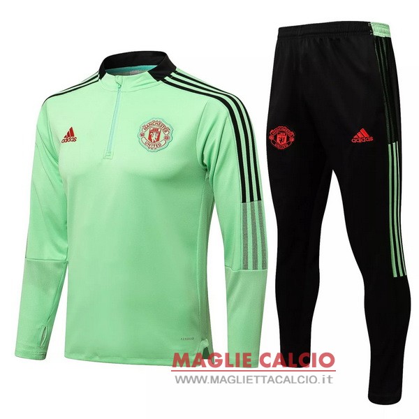 nuova manchester united insieme completo verde nero giacca 2021-2022