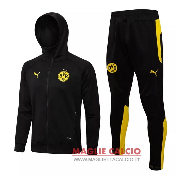 nuova borussia dortmund insieme completo nero giallo giacca 2021-2022