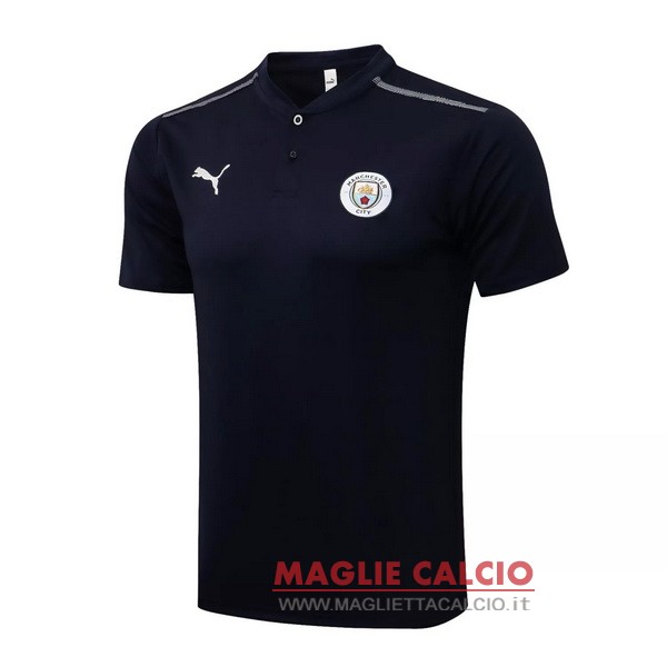 manchester city blu navy magliette polo nuova 2021-2022