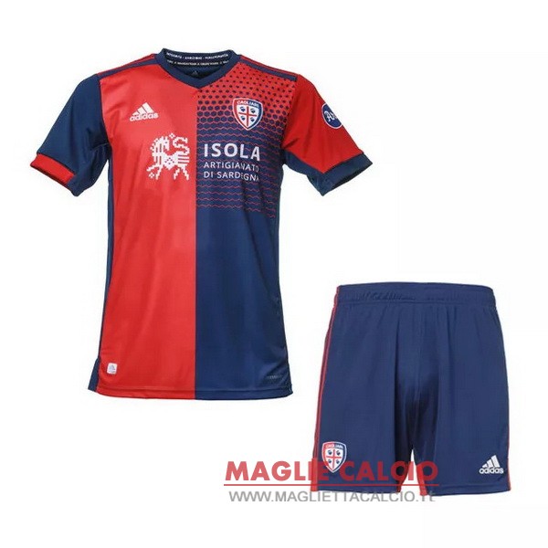 nuova prima maglietta cagliari calcio set completo bambino 2021-2022