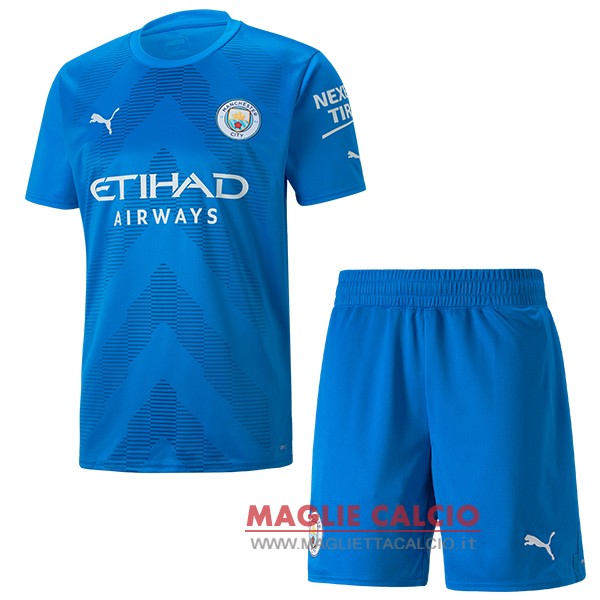 tailandia nuova portiere divisione magliette manchester city set completo uomo 2022-2023 blu