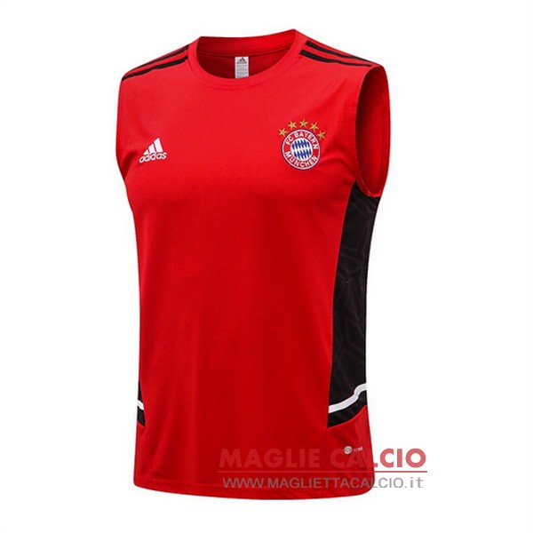 nuova magliette bayern munich formazione senza maniche 2022-2023 rosso nero