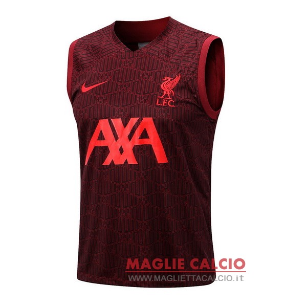 nuova formazione senza maniche magliette liverpool 2022-2023 rosso navy