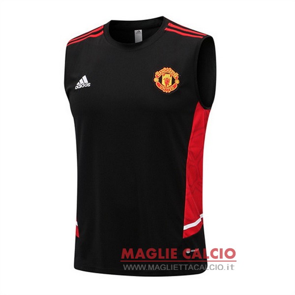 nuova formazione senza maniche divisione magliette manchester united 2022-2023 nero rosso