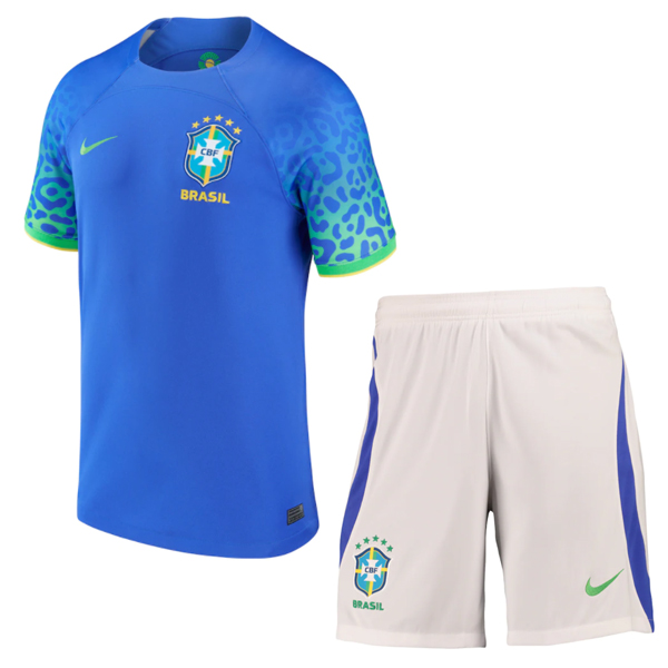 nuova seconda magliette brasile set completo bambino 2022