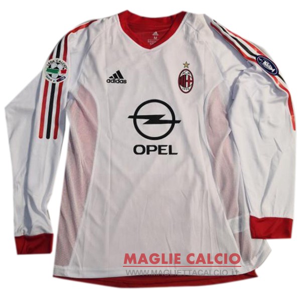 nuova seconda manica lunga divisione magliette ac milan retro 2000-2003