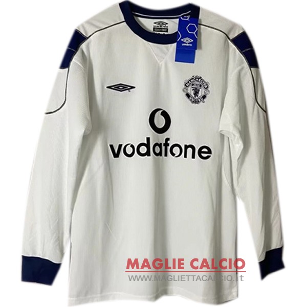 nuova seconda manica lunga magliette manchester united retro 2000