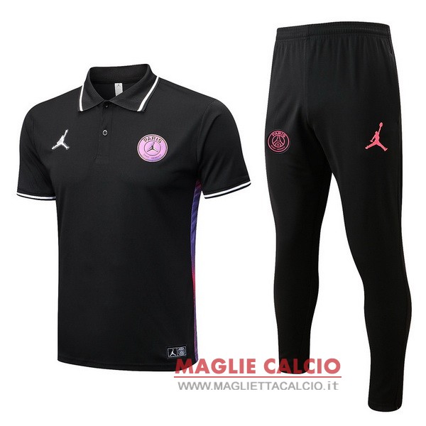 polo set completo maglia paris saint germain 2022-2023 nero purpureo