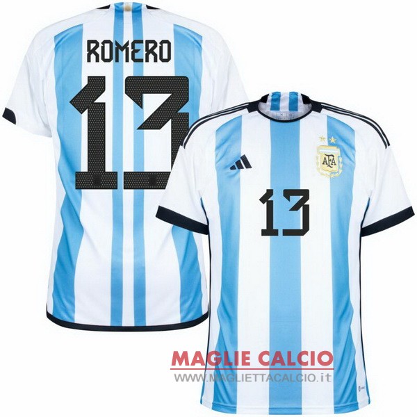 nuova maglietta argentina coppa del mondo 2022 Romero 13 prima