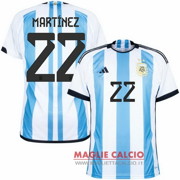 nuova maglietta argentina coppa del mondo 2022 Martínez 22 prima