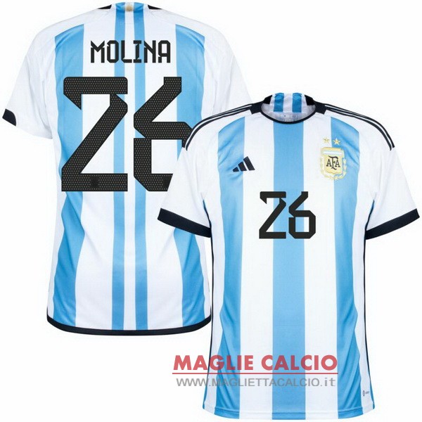 nuova maglietta argentina coppa del mondo 2022 Molina 26 prima