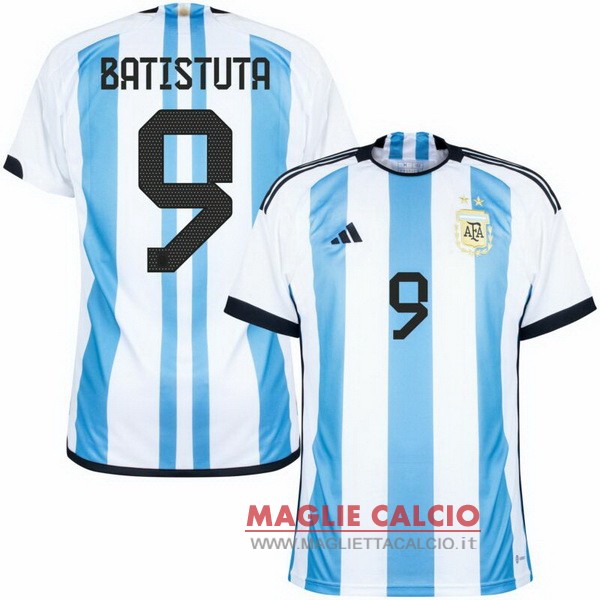 nuova maglietta argentina coppa del mondo 2022 batistuta 9 prima