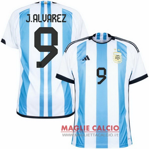 nuova maglietta argentina coppa del mondo 2022 J.Alvarez 9 prima