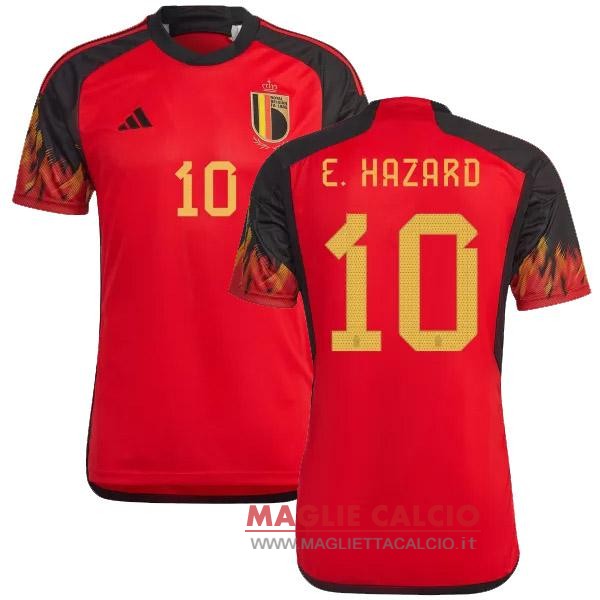 nuova magliette nazionale belgio coppa del mondo 2022 E.Hazard 10 Prima