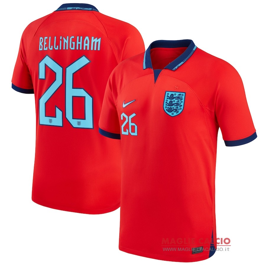 nuova magliette nazionale Inghilterra coppa del mondo 2022 Bellingham 26 seconda