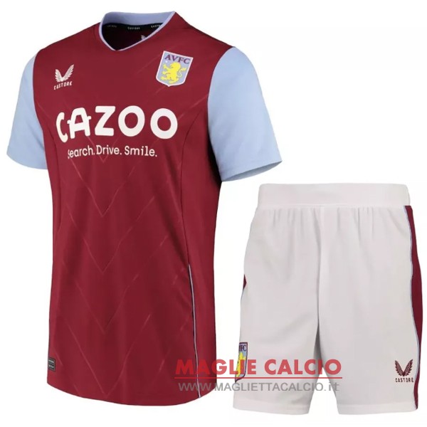 nuova prima maglietta aston villa set completo bambino 2022-2023