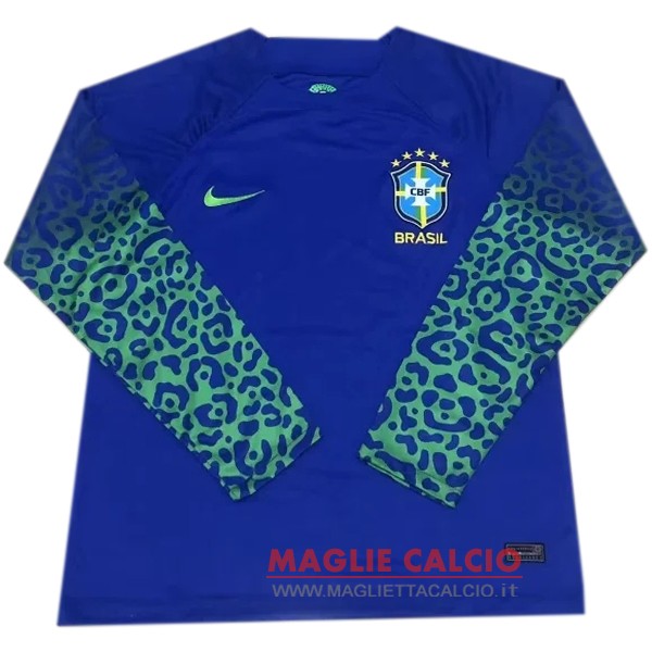 seconda manica lunga magliette nazionale brasile retro 2022