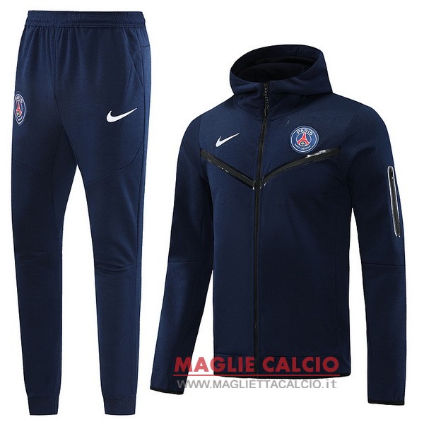 nuova paris saint germain insieme completo blu I navy felpa cappuccio 2022-2023