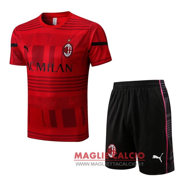 nuova formazione set completo divisione magliette ac milan 2022-2023 rosso nero