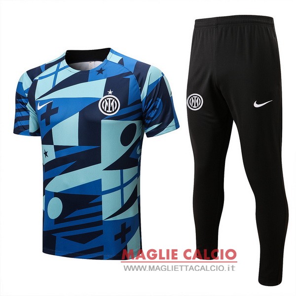 nuova magliette inter milan formazione Insieme Completo Divisione 2022-2023 blu nero