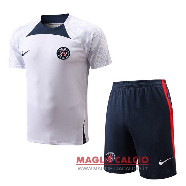 nuova formazione set completo divisione magliette paris saint germain 2022-2023 bianco I blu