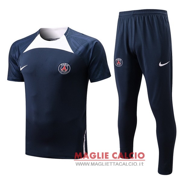 nuova formazione set completo divisione magliette paris saint germain 2022-2023 blu navy