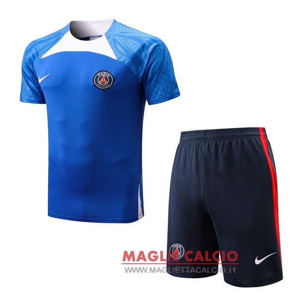 nuova formazione set completo divisione magliette paris saint germain 2022-2023 blu