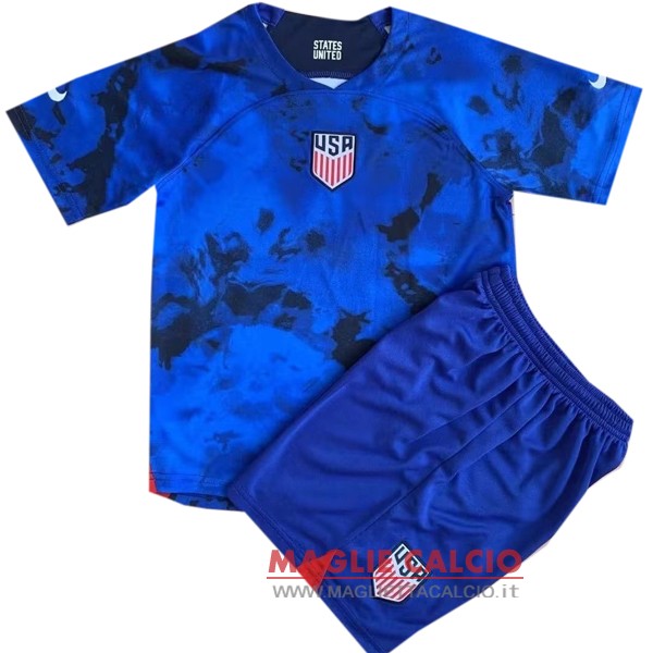 nuova seconda magliette america set completo bambino coppa del mondo 2022