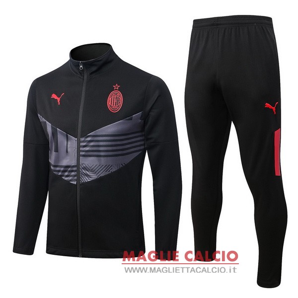 nuova ac milan insieme completo nero grigio giacca 2022-2023