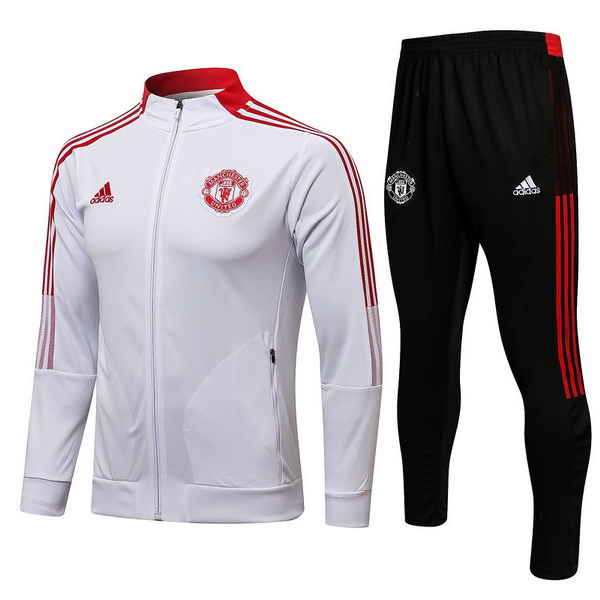 nuova manchester united insieme completo bianco I nero rosso bambino giacca 2021-2022