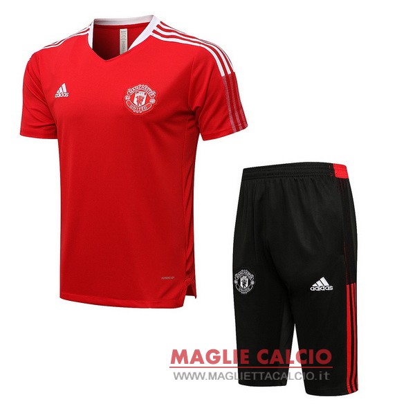 nuova formazione set completo divisione magliette manchester united 2021-2022 rosso