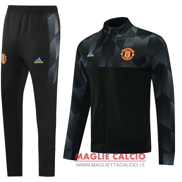 nuova manchester united insieme completo nero I grigio giacca 2021-2022