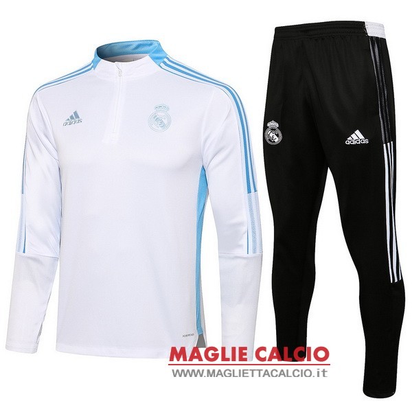 nuova real madrid insieme completo bianco blu nero giacca 2021-2022