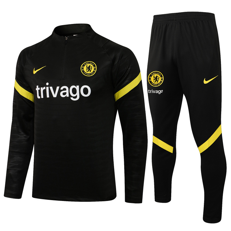 nuova chelsea tuta presentazione nero giallo bianco bambino giacca 2021-2022